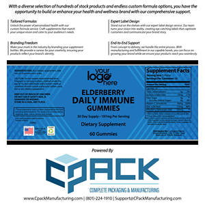 Goma de saúco natural de alta calidad OEM con etiqueta privada, origen de EE. UU., Suplemento Dietético al por mayor para adultos y mujeres embarazadas - Product Image 4