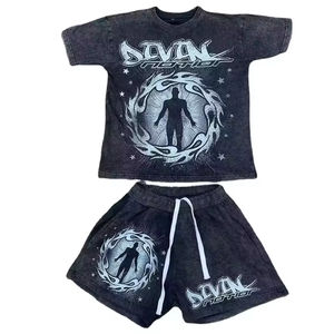 Ensemble 2 pièces pour hommes-Vêtements de sport personnalisés-Vente en gros de survêtements-Ensemble court pour hommes-Ensemble jumeau uni - Product Image 2