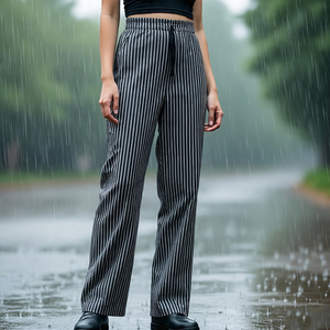 กางเกงกันลมผู้หญิง, กางเกงสตรีทเอวสูงเชือกรูดกันน้ำสไตล์สตรีท - Product Image 6