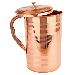 Jarra de agua martillada de cobre puro de alta calidad con mango Fabricante y proveedor de India - Product Image 3