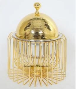 Cazuelas de acero con acabado plateado de alta calidad con tapa Calentador de alimentos de metal y servidor para cocinas Olla de metal para servir por India - Product Image 6