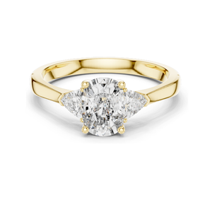 Anillo de Tres Piedras con Diamante Cultivado en Laboratorio de 1.3 CT para Mujer, Claridad VVS-VS EF, Oro de 18KT, 14KT, 10KT y Plata 925, Oro Rosa, Amarillo - Product Image 1