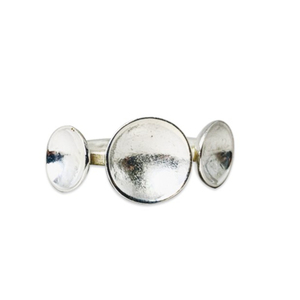 แหวนถ้วยเงินทำด้วยมือครึ่งโดมพร้อมลูกบอลสามลูกสไตล์คลาสสิกเครื่องประดับเงินสเตอร์ลิงสำหรับงานปาร์ตี้ - Product Image 1