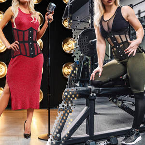 Corsé de malla ligero para mujer, corsé de malla cómodo para mujer, corsé de malla de Color sólido para mujer - Product Image 6