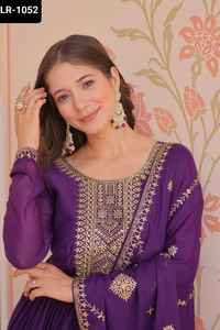 Vêtement Ethnique Indien Étoile Georgette avec Zari et Paillettes Brodé Travail Anarkali Fantaisie Robe avec Travail Lourd Dentelle Bordure Dupatta - Product Image 4