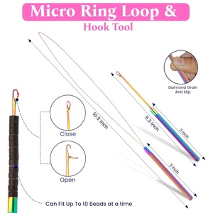 Wholesale Professional Stainless Steel Matte Customized Color Hair Extension Tools Kit for Micro Nano Ring Loop <b>Pliers</b> <b>Set</b> - Product Image 4
