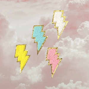 Parche de Felpa Chenille Bordado a Mano con Rayo Colorido para Prendas y Gorras - Product Image 1