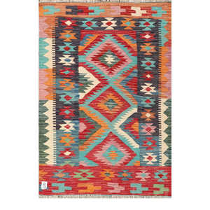 Alfombra Kilim de Maimana, Afganistán, 151 x 101 cm, Alfombras y Juegos de Alfombras - Product Image 1