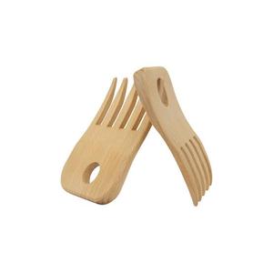 Herramienta de calificación superior Acacia/Madera de mango Venta al por mayor Garra de mano Servidor de ensalada de frutas Pinzas Utensilios Cuchara accesorios de cocina - Product Image 6