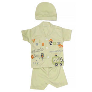 Combinaisons pour nouveau-nés Chase Value, 3 pièces, jersey de coton vert - Product Image 1