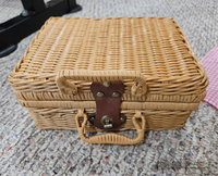 Paniers en rotin naturel Plateau de rangement pour la nourriture, les vêtements et littéralement tout pour un style minimaliste/basique/moderne avec poignée