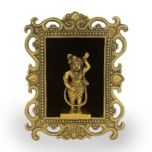 งานฝีมือโลหะแขวนผนังชุบทอง Shri Nath Ji กรอบรูปสำหรับตกแต่งกรอบรูปหุ่น Shri Nath