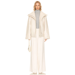 Veste en cuir véritable avec logo personnalisé pour femmes Broderie de haute qualité Séchage rapide Respirant Style Letterman Grande taille Hiver - Product Image 5