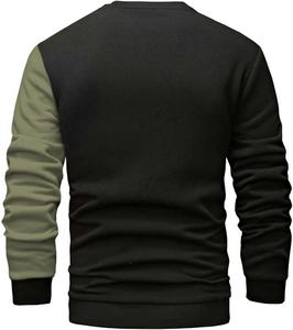 Venta caliente de los hombres Casual Crewneck sudadera prendas de vestir exteriores de lana pulóver Color Block sudadera - Product Image 2