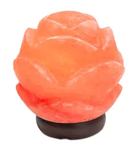 โคมไฟเกลือหิมาลัยรูปทรงดอกบัวพร้อมอุปกรณ์เสริม โคมไฟเกลือแกะสลักรูปทรงตามสั่ง เป็นมิตรกับสิ่งแวดล้อม คุณภาพดีที่สุดสำหรับตกแต่งบ้าน - Product Image 3