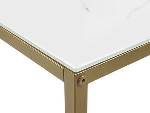 Mesa consola moderna Xila hecha de marco de aluminio y tapa de mármol blanco para uso en sala de estar o dormitorio. - Product Image 4
