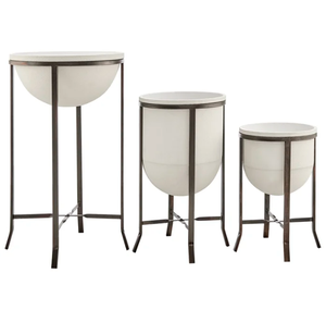 Jardinières et décoration de sol de haute qualité Plantation à domicile Pots de fleurs et jardinières en fer d'intérieur Ensemble de deux avec supports - Product Image 6