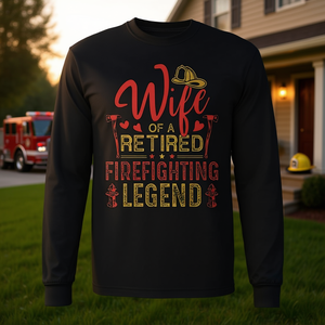 Camiseta de manga larga para mujer, esposa de una leyenda de bomberos retirada - Product Image 3