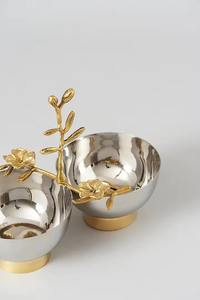 Bol de service brillant avec branche dorée pour l'intérieur de la maison, les hôtels de mariage et les décors de restaurant, les cadeaux de pendaison de crémaillère - Product Image 2