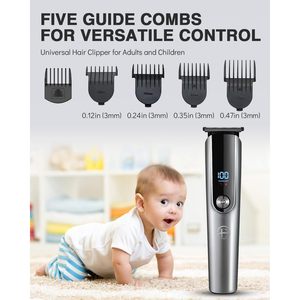 Kit de Afeitadora Eléctrica Recargable Inalámbrica 5 en 1 para Hombre, con Pantalla LED, Recortador de Vello Nasal y Afeitadora para Cara y Cuerpo, Lavable - Product Image 2