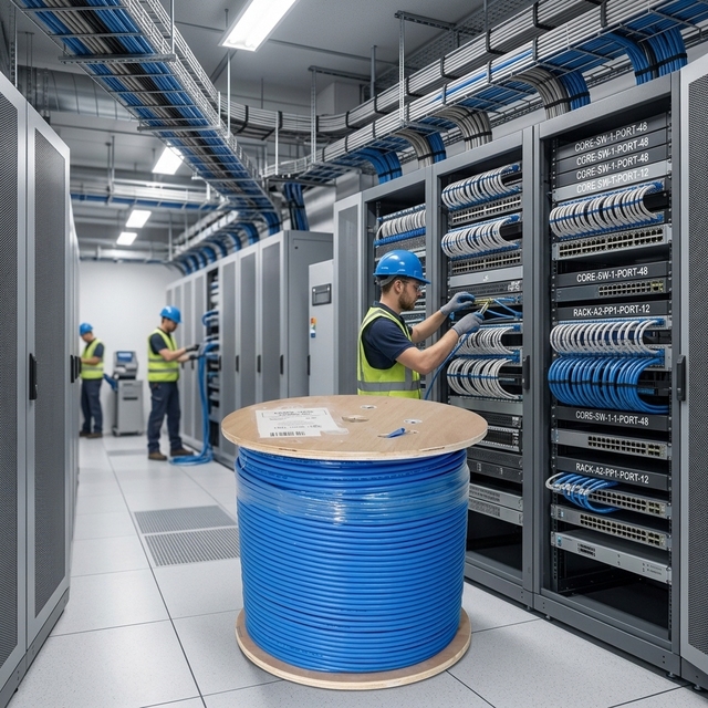 High Speed Cat6 Ethernet Cable 305m Box 23AWG Pure Copper PoE Compatible for Building Engineering Monitoring LAN Wiring Project