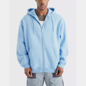 Sweat à capuche brodé pour homme, de haute qualité, athlétique, à fermeture éclair intégrale, streetwear, coupe oversize, en coton mélangé, mode hiver, séchage rapide - Product Image 1
