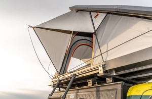 Customized Aluminum Truck Camper Camping Roof Top Tent Hard Shell Short <b>Bed</b> Mid-size Pick up <b>Canopy</b> with Tent for sale to EU - Product Image 5