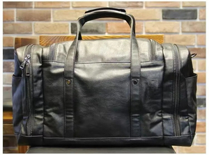 Wholesale Business Men Weekender Leather Travel Duffle <b>Bag</b> Sport GYM Waterproof Duffel <b>Bag</b> With <b>Shoe</b> Compartment - Product Image 2