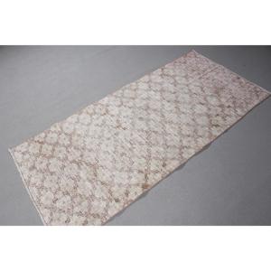 พรมลายดอกไม้สีขาวชมพูสไตล์วินเทจแบบตุรกี ขนาด 3x6.4 ฟุต - Product Image 4