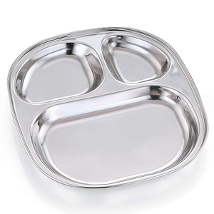 FOURNISSEUR EN GROS COMPARTIMENTS DE MÉNAGE DE CANTINE SCOLAIRE SERVEUR D'ALIMENTS PLATEAU D'ALIMENTATION EN MÉTAL EN ACIER INOXYDABLE ACCESSOIRES DE CUISINE SERVEUR D'ALIMENTS - Product Image 5
