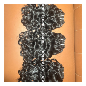 Venta al por mayor 100% Natural crudo bebé rizado indio Remy paquetes de Cabello 100% extensiones de cabello humano virgen sin procesar - Product Image 3