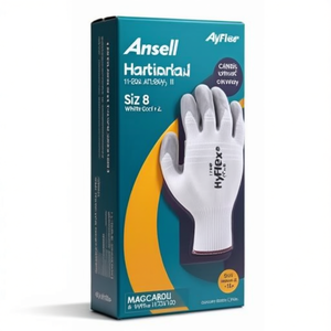 ถุงมือ Ansell HyFlex 11-800 ไนไตรล์ หนาปานกลาง ประเภทอุปกรณ์ป้องกันส่วนบุคคล (PPE) หมวดที่ 2 กันลื่น กันน้ำ ขนาด 8 สีขาว/เทา แพ็ค 12 คู่ - Product Image 3