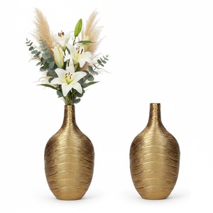 Vase à fleurs et pots en métal doré de qualité supérieure, faits à la main en fer, décoration florale pour table d'appoint, vase à fleurs pour mariages et événements - Product Image 4