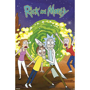 For Rick and Morty Modern Art Deco Style Framed <b>Poster</b> for Wall Decorative Hanging on Birthday - Product Image 1