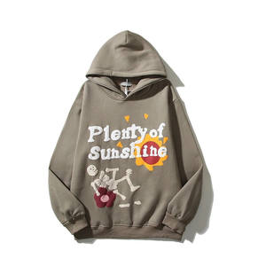 Sweats à capuche personnalisés pour hommes Streetwear Pull-over à épaules tombantes en coton épais Sweatshirts à capuche pour hommes - Product Image 3