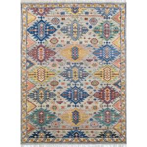 Alfombra Clásica Afgana de Lana Savana, Tejida a Mano con Nudos, Diseño Geométrico, Grande, para Sala de Estar, Pasillo, AKWL-1512 - Product Image 1