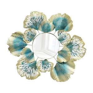 Miroir mural pour la maison, le salon, l'hôtel, le couloir, l'utilisation décorative, le miroir mural suspendu en métal dans un cadre de conception à la feuille d'or - Product Image 4