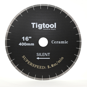 <strong>Superlife</strong> 3.6 m/min Chip-Free 45&deg; Miter Cutting Tigtool 16"/400mm Silent Diamond Saw Blade for Ceramic/Porcelain/Dekton - Product Image 1