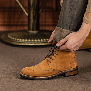 Botas de Media Pantorrilla de Cuero Esmerilado a la Moda con Hebilla y Diseño Ligero para Usar en Invierno y como Zapatos de Fiesta - Product Image 3