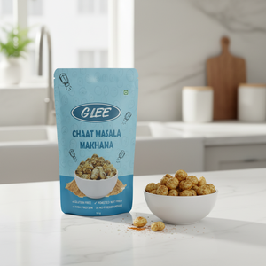 Glee Impex Snack Saludable Crujiente Bajo en Grasa Sin Gluten con Chaat Masala Picante y Makhana Fox Nuts en Bolsa Doypack - Product Image 3