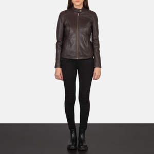 Veste en cuir pour femme, nouveau style |   Veste en cuir respirante de haute qualité pour l'hiver, manches longues, coupe-vent, imperméable, en coton - Product Image 1