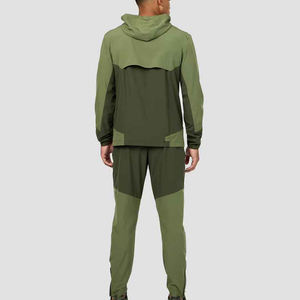 Outdoor Windbreaker Tracksuit Long Sleeves Mesh Sweat Suit For Men Outdoor Softshell <b>Sweatshirt</b> And Sweatpants Two Piece Set - Product Image 2