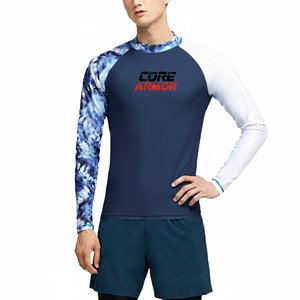 Customized Logo Breathable Quick Dry <b>Men's</b> Rash Guard Digital Printing Long Sleeve Compression Anti-Bacterial Eco-Friendly <b>Latex</b> - Product Image 1