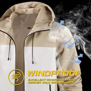 Men's Stylish Formal Zipper <b>Waterproof</b> <b>Jacket</b> High Quality Custom Logo <b>Plus</b> <b>Size</b> Windbreaker Front Camouflage Pattern Coated - Product Image 6