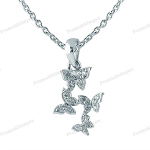 Vente chaude minimaliste 925 argent Sterling papillon Hip Hop Style pendentif GRA certifié fabrication de haute qualité de l'Inde - Product Image 2