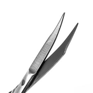 Goldman, 13 cm, tijeras de zorro de acero inoxidable Premium, Punta curva dentada, instrumentos quirúrgicos dentales manuales TC, aprobado por la CE - Product Image 3