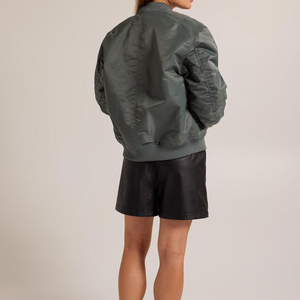 Chaqueta Bomber de Manga Larga con Cierre para Mujer, Nueva Moda, Cálida, Transpirable, Resistente al Viento, Ecológica, de Secado Rápido, Informal, de Nailon - Product Image 3