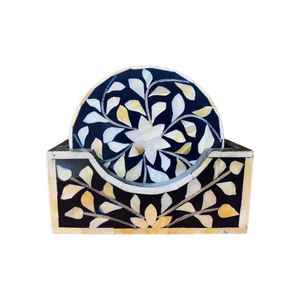 Juegos de posavasos de resina con incrustaciones de fregona de alta calidad, accesorios de decoración de Mesa para el hogar y el Hotel, tipo alfombrilla/almohadilla para posavasos de piedra para té y café - Product Image 1