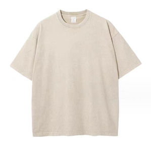 เสื้อยืดผ้าฝ้ายโอเวอร์ไซส์ผ้า100% สไตล์ฮิปฮอปผ้าย้อมสีพิมพ์โลโก้หิน - Product Image 3