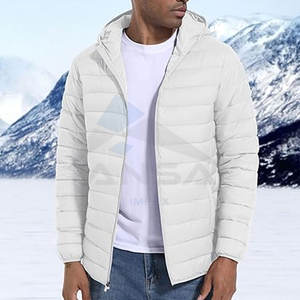 Manteau matelassé matelassé pour hommes avec capuche Veste coupe-vent légère hydrofuge pour la randonnée dans la neige, marque OEM de voyage disponible - Product Image 4